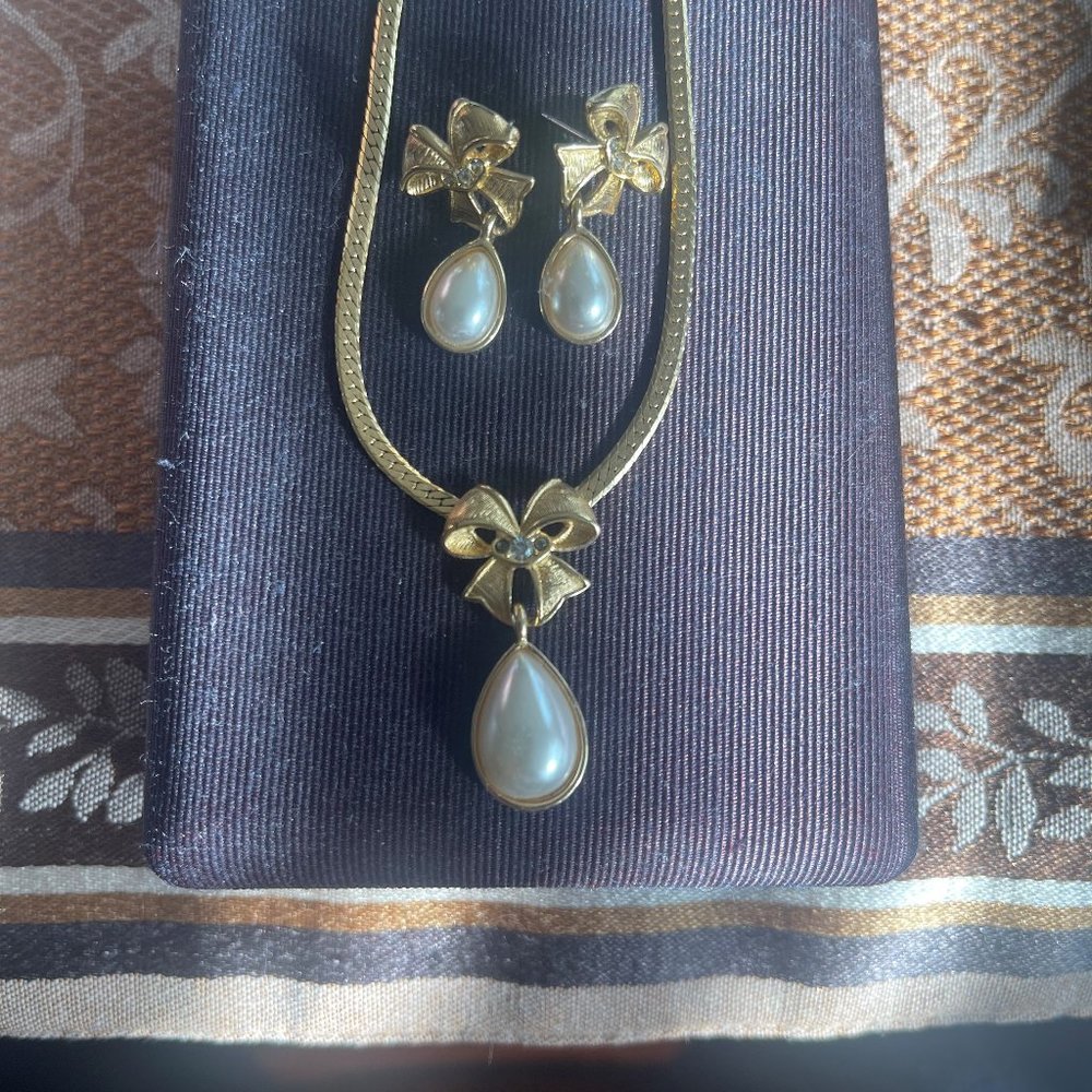 Napier Pearl Necklace & Earrings